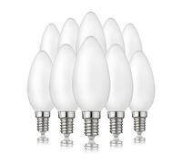 Hellum LED Lampadina a Candela C35, 10 pezzi, 4W lampadina filamento LED, base E14, vintage lampada bianco caldo 2700K opaco, 207217