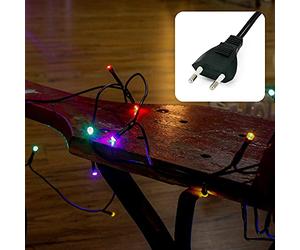 Hellum LED mini luci fiabesche per interni, 50 LED colorati, lunghezza illuminata 735 cm, mini luci fiabesche colorate per interni con spina, di Natale o per le feste, 577594