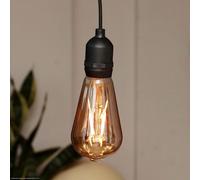 Hellum Luce a LED a sospensione con batteria e telecomando, dimmerabile, lampadina dorata senza elettricità per esterno e interno, luce decorativa a sospensione impermeabile con timer 150407