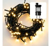 Hellum Luci da fata a LED per esterni con timer, 3,9 m 40 LED bianco caldo con spina, Luci per albero di Natale, cavo in verde <59 lm 577297