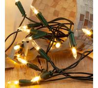 hellum luci fiabesche per interni con 100 LED, luci fiabesche per albero di Natale bianco caldo, 14,85m illuminate cavo verde, uso interno con spina 1,5m cavo di alimentazione <59lm 150230