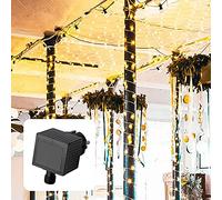 hellum - Rete luminosa per esterni, luce bianca calda, 200 LED bianco caldo, 3 x 3 m, per balcone, illuminazione della parete di casa, gazebo, giardino, per feste, Natale, matrimonio, adatta per