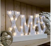 Hellum scritta LED Xmas, 29 LED, bianco caldo, funzionamento a batteria (3x AA, non incluse), IP20 per interni, decorazione invernale, soggiorno, decorazione natalizia, 522471