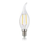 Hellum lampadina a vento filamento LED E14, 5 pezzi, 2W Lampadine di filamenti a LED forma di fiamma, 250 lumen bianco caldo corrisponde lampadine candela da 25 watt, 2700 Kelvin chiaro 207309
