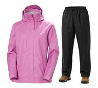 Helly Hansen Aden/HH Rain, completo antipioggia, donna, rosa/nero