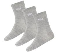 Helly Hansen Enfants Unisexe K Chaussette de base en laine 3 paquets, Gris Mélange, 32-35