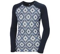 Helly Hansen Women Lifa Merino Midweight Gra Crew Navy Star Pixel Xl