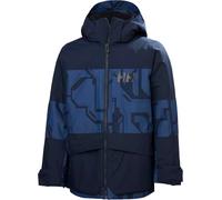 Helly-Hansen - Giacca da sci impermeabile e traspirante - Jr Summit 2.0 Jacket Dark Blue Aop in Poliestere Riciclato - Taglia Bambino 9a - Blu navy