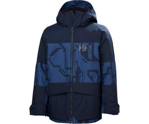 Helly-Hansen - Giacca da sci impermeabile e traspirante - Jr Summit 2.0 Jacket Dark Blue Aop in Poliestere Riciclato - Taglia Bambino 9a - Blu navy