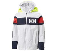 Helly Hansen Giacca da Vela per Ragazzi Salt 2 - Helly Tech Performance, Cappuccio ad Alta visibilità, YKK AquaGuard, DWR Senza PFC, Solas, 2 Strati, 001 Bianco - 10