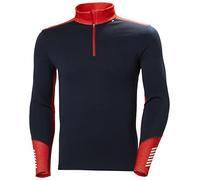 Helly Hansen Hommes Lifa Mérinos Poids Moyen 1/2 Zip, Bleu Marine, L