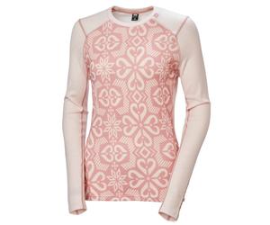 Helly Hansen Lifa Merino Midweight Graphic Crew, completo, donna, rosa 40(L) Pink Tint Nordic Rose AOP