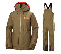 Helly Hansen Powderqueen 3.0/Bib 2.0, completo sci, donna, marrone