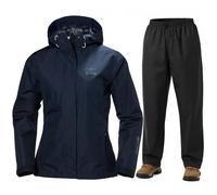 Helly Hansen Seven J/HH Rain, completo antipioggia, donna, blu scuro/nero