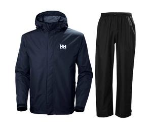 Helly Hansen Seven J/HH Rain, completo antipioggia, uomo, blu scuro/nero