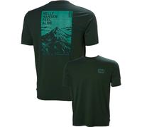 Helly-Hansen - T-shirt traspirante con protezioni UPF50+ - Skog Graphic T-Shirt Dark Jungle per Uomo in Poliestere Riciclato - Taglia L - Verde