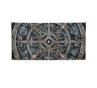 Helm of awe Banner e cartelli da appendere alla parete Banner personalizzato per feste con 4 fori sfondo con testo fotografico sfondo per feste di compleanno per interni ed esterni, decorazione da