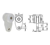 HELM Rullo per tende senza cuscinetto a sfere 45/31