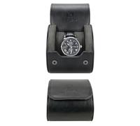 HELMDY Custodia da viaggio per orologi - Scatola portaoggetti singola per orologi da polso da uomo e donna fino a 50 mm (nero/1 slot)