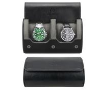HELMDY Custodia per orologi da viaggio, per due orologi, per uomini e donne, fino a 50 mm, colore: nero