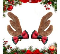 Helmet Decoration Reindeer Antler Charm, 2 pezzi Festive Helmet Horns Accessory, Universal Size Holiday Costume Add-On For Ski Gear, Soft Plush Antlers For Outdoor Sports Helmets, Christmas Cosplay Ac