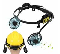 Helmet Fan, External Cooling Device, 3-Speed Airflow System, Built-in Night Light, USB Rechargeable Black 1 Pack for Hard Hats, Outdoor Work, Camping, Cycling, Warehouse Use ABS