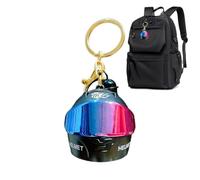Helmet Key Chain - Light Up Metal Pendant, Cool Car Lover Bag Accessory