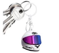 Helmet Keychain Light - Mini Bag Pendant, LED Car Key Accessory Charm Unit | Fun Glow Accent Ring Structure | Vacation Travel Present Shopping Birthday Miniature Helmet Shaped Handbag