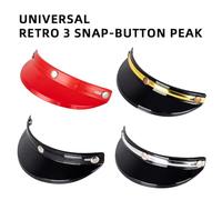 Helmet Peak Shield 3 Snap Button Visor Flip Up Wind Shield Open Face 3 4 Retro Motorcycle Helmet Sun Shade Protector UV Protection Glare Reduction for Long Rides Universal Fit (black with silver