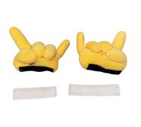Helmet Plush Decor, Fun Gesture Ornament, Yellow Soft Plush Hand Design, Bicycle Helmets Clip on Style, Helmets Accessory, Helmet Plushs for Biking Use 4.72x4.53 Inches