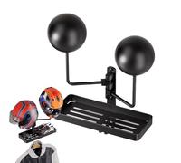 Helmet Wall Mount, Heavy Duty Metal Holder, Space Saving Storage Hook, Sturdy Garage Display System, Ideal for Bike Gear, Riders Club, Motorcycle Shop, Man Cave, Home Use, Black