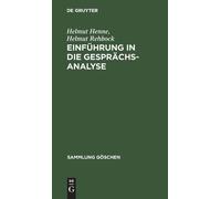 Helmut Henne Helmut Rehboc Einführung in die Gesprächsanalys (Copertina rigida)