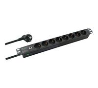 Helos " 19"" Steckdosenleiste PROFESSIONAL 8-compartimenti black Strip 262834