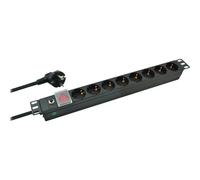 Helos " 19"" Steckdosenleiste PROFESSIONAL 8-compartimenti black Strip 262835