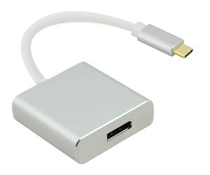 Helos Adaptor Cable USB 3.1 Type-C Male/DisplayPort 1.2 Female Premium Silver