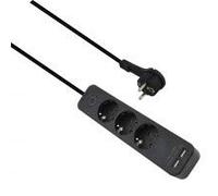 HELOS - Ciabatta Helos Advanced, 3 Vie, Caricatore Usb Nero, 1,5 M, Con Interruttore - SPEDIZIONE GRATUITA