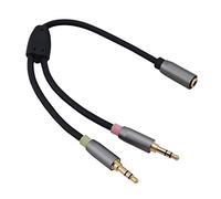 HELOS Cavo adattatore, jack da 3,5 mm, 2 jack da 3,5 mm, colore: nero