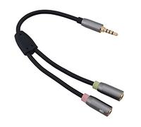 HELOS Cavo adattatore, jack da 3,5 mm, 2 jack da 3,5 mm, colore: nero