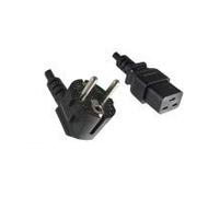 Helos - Cavo di collegamento di rete, spina di protezione 90° su C19, 1,8 m, colore: Nero