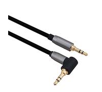 HELOS Cavo di collegamento, jack da 3,5 mm, spina 90°, Premium, 2 m, colore: Nero