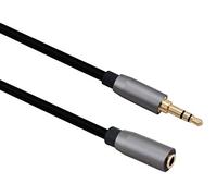 HELOS Cavo di prolunga, jack da 3,5 mm, maschio/femmina, 3 pin, Premium, 0,5 m, nero