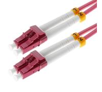 Helos Fiber Optic LWL Patch Cable LC/LC Duplex 50/125µm OM4 Heather Violet 1.5 m