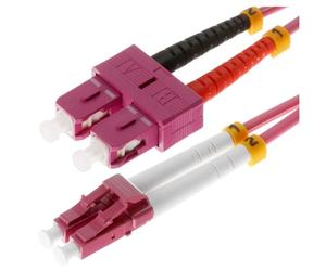 Helos Fibre Optic Patch Cable LC/SC Duplex 50/125 µm OM4 1.5 m Heather Violet