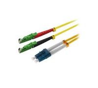 Helos LWL Patch Cable E2000® APC (LSH)/LC Duplex 9/125μm OS2 Yellow 0.5 m