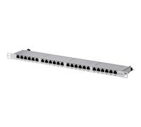 Helos Patchfeld Cat 6A 19" 0.5HE lichtgrau Patch panel Ethernet 24-port 134341