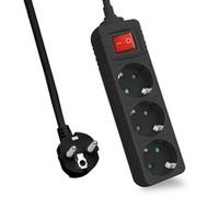Helos Steckdosenleiste Classic 3-compartimenti black con Schalter 262804