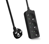 Helos Steckdosenleiste Classic 3-compartimenti black ohne Schalter 262801