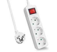 Helos Steckdosenleiste CLASSIC 3-fach weiss con Schalter Strip 262790