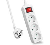 Helos Steckdosenleiste CLASSIC 3-fach weiss con Schalter Strip 262791