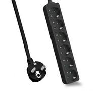 Helos Steckdosenleiste Classic 6-compartimenti black ohne Schalter 262806